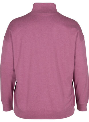 Mottled sweatshirt with zip, Grape Nectar Melange, Packshot image number 1