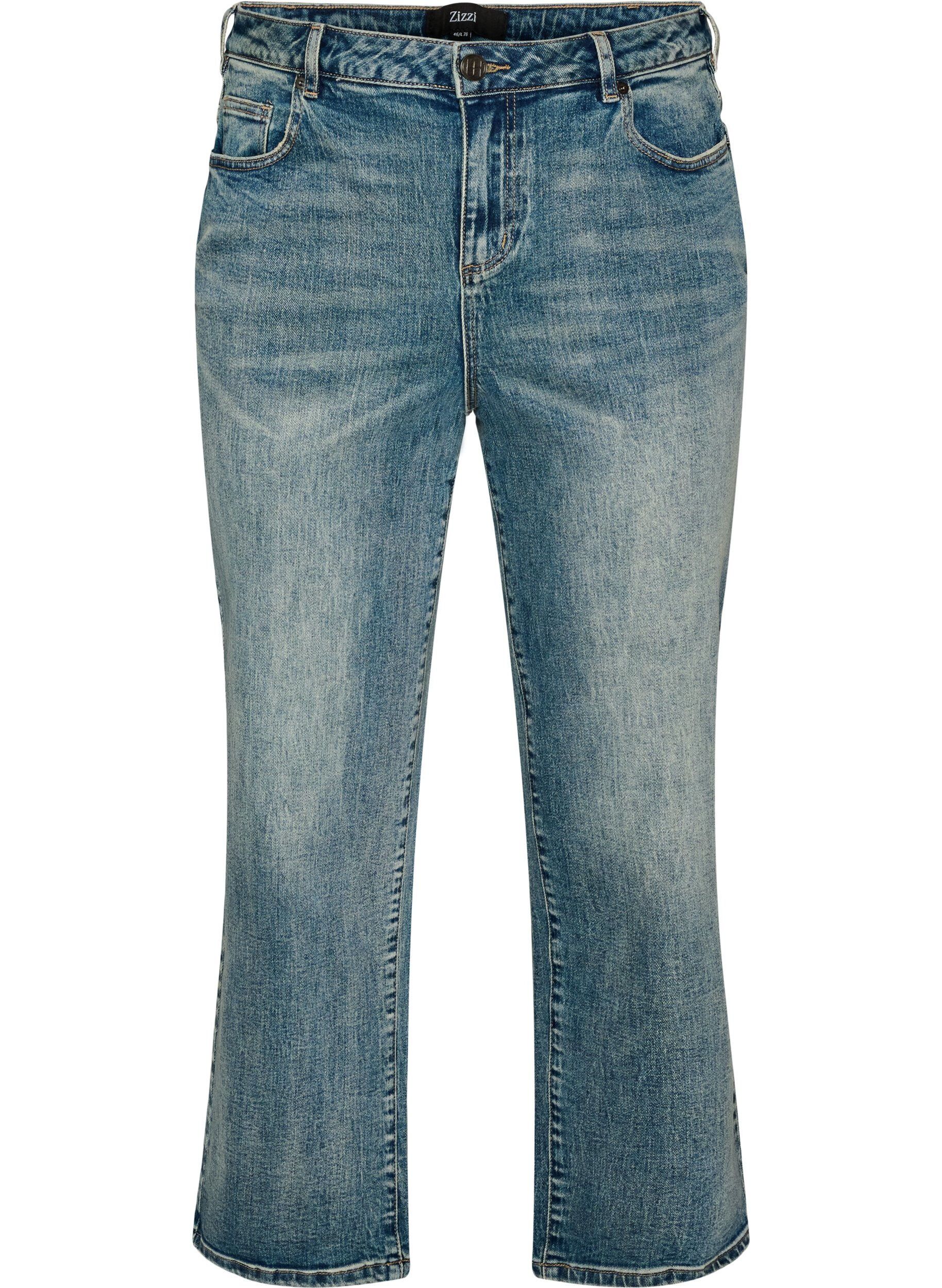 ZizzifashionKiana straight fit jeans with a lightly distressed look, Blue, Packshot image number 0