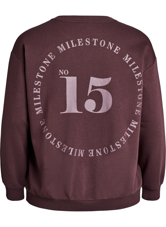 Sweatshirt with statement detail, Brown, Packshot image number 1