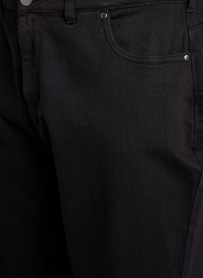 Loose jeans with cropped length, Black, Packshot image number 2