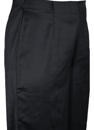 Wide leg satin trousers, Black, Packshot image number 2