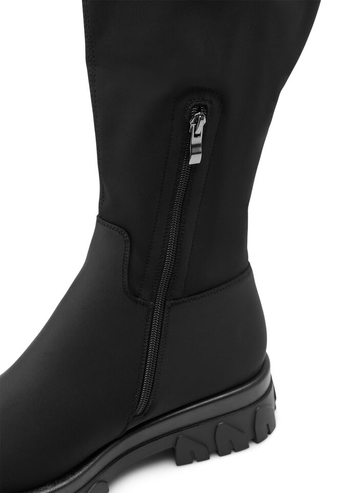 Wide fit - Tall boot with stretch, Black, Packshot image number 4
