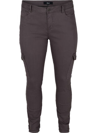 Close-fitting trousers with pockets, Grey, Packshot image number 0