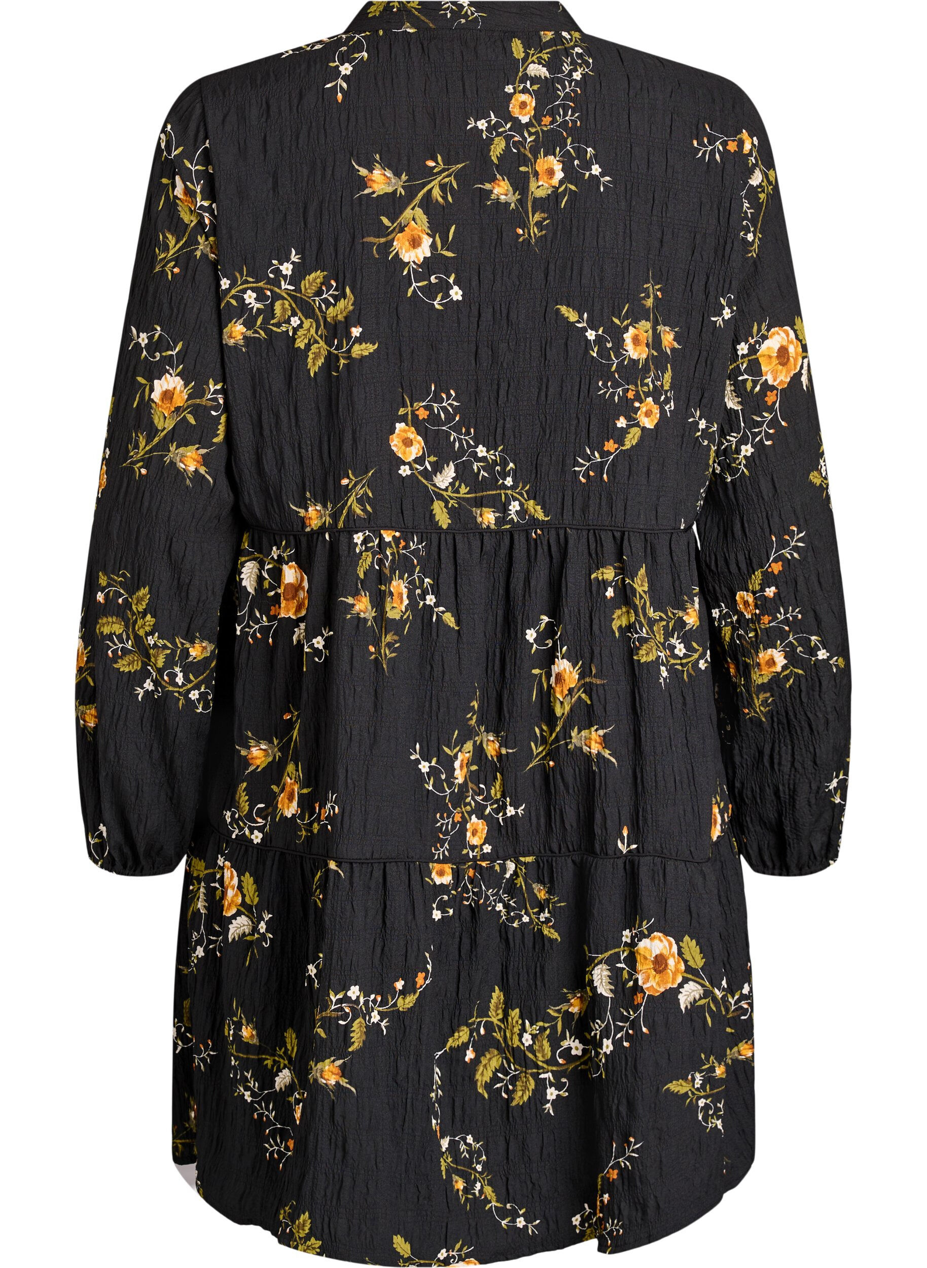 ZizzifashionFloral print dress with tie fastening, Black, Packshot image number 1
