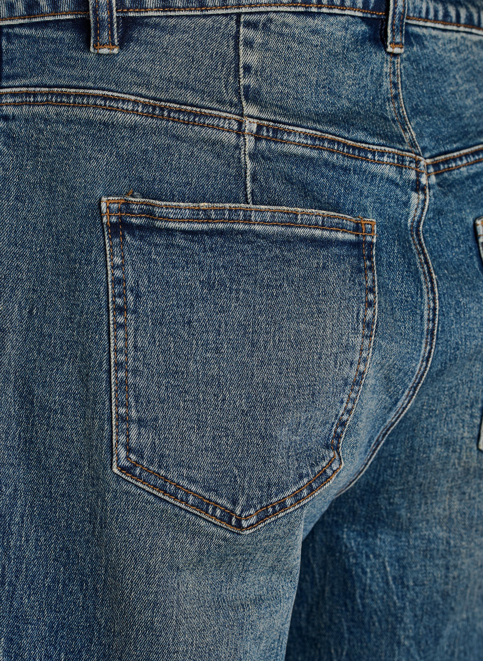 ZizzifashionBarrel fit jeans with a distressed wash, Blue, Packshot image number 4