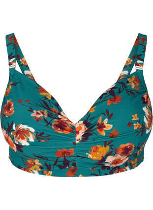 Bikini top, Green Flower, Packshot image number 0