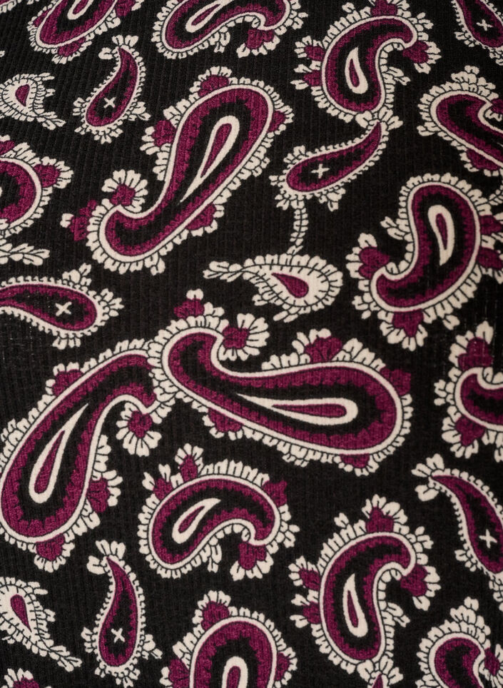 Blouse with short sleeves and paisley print, Dark Bordeaux, Packshot image number 2