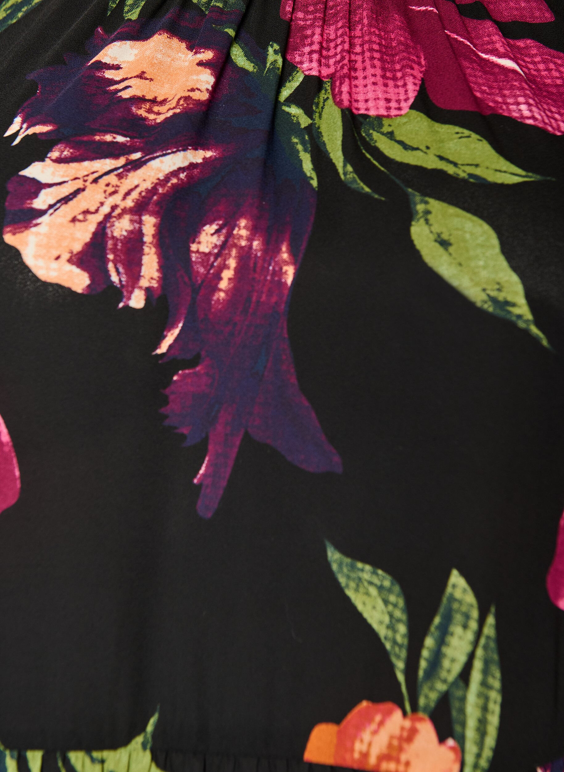 Zizzifashion Blouse with floral print and peplum, Black, Packshot image number 2