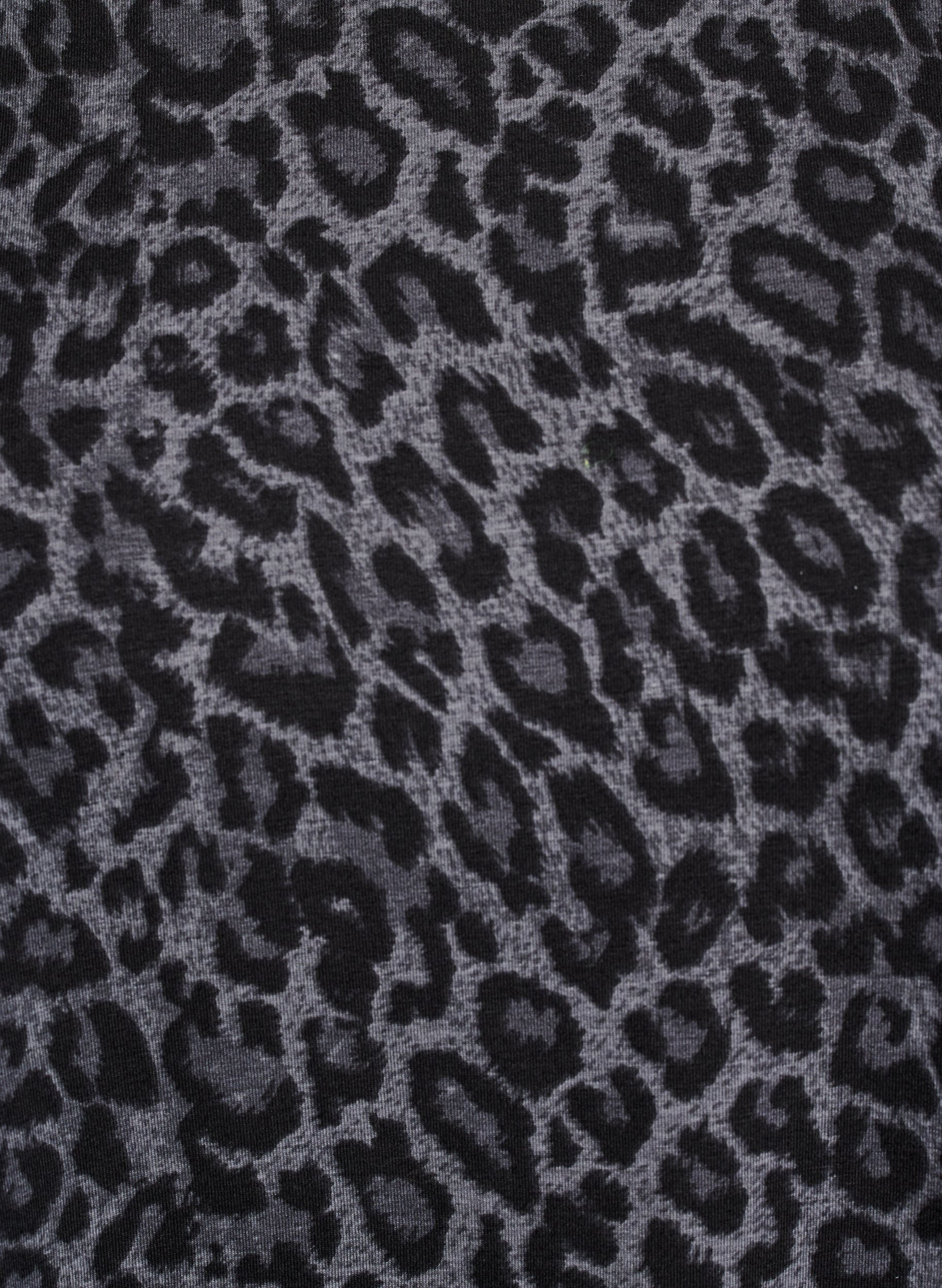 Zizzifashion Long-sleeved dress with round neck and zebra print, Dark Grey Leo, Packshot image number 2