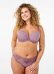 Moulded bra with lace and smooth cups, Rose, Model image number 1