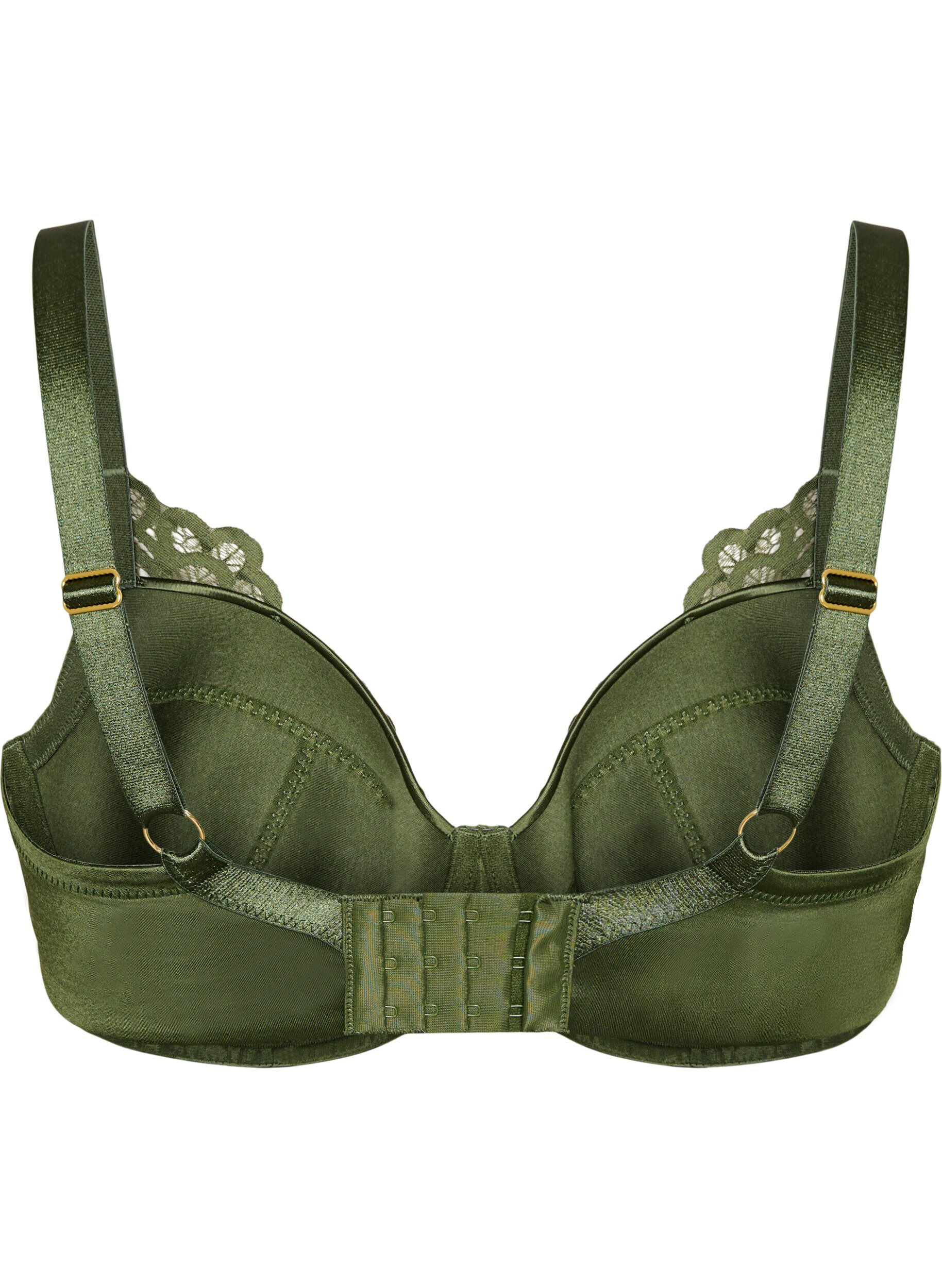 ZizzifashionPadded underwired bra with lace, Green, Packshot image number 1