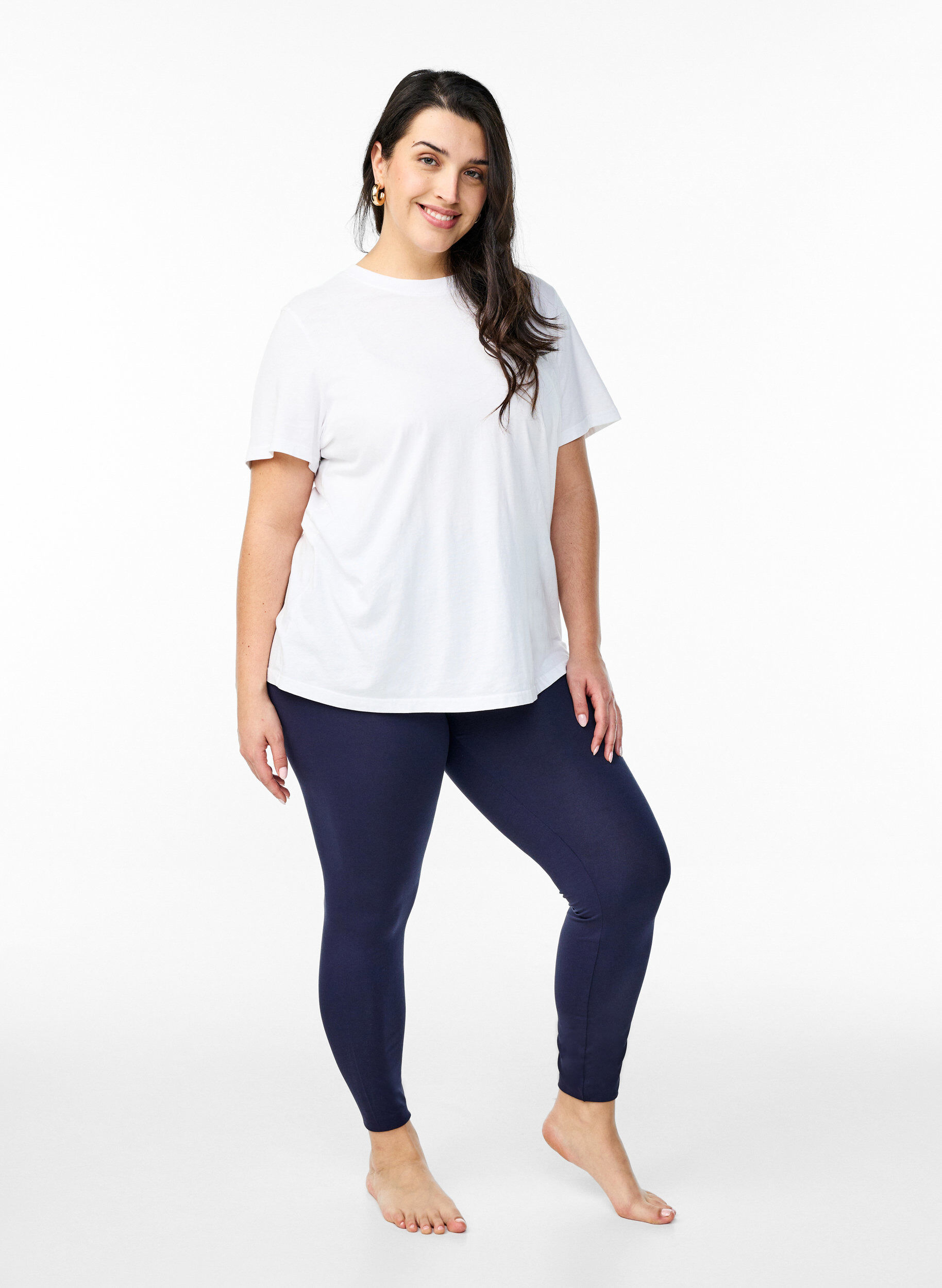 Zizzifashion Basic viscose leggings, Blue, Model image number 1
