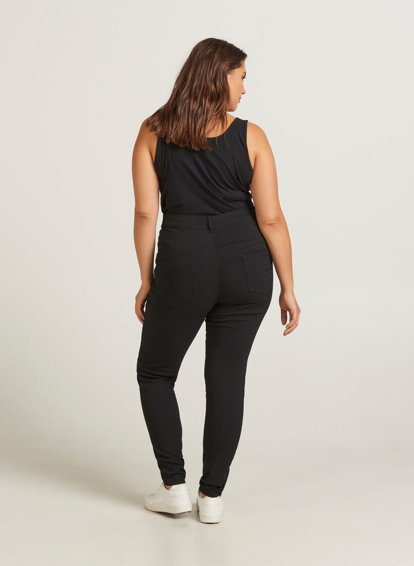 Slim fit trousers with pockets, Black, Model image number 2