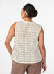 Sleeveless blouse with eyelet embroidery and V-neck, Beige, Model image number 2