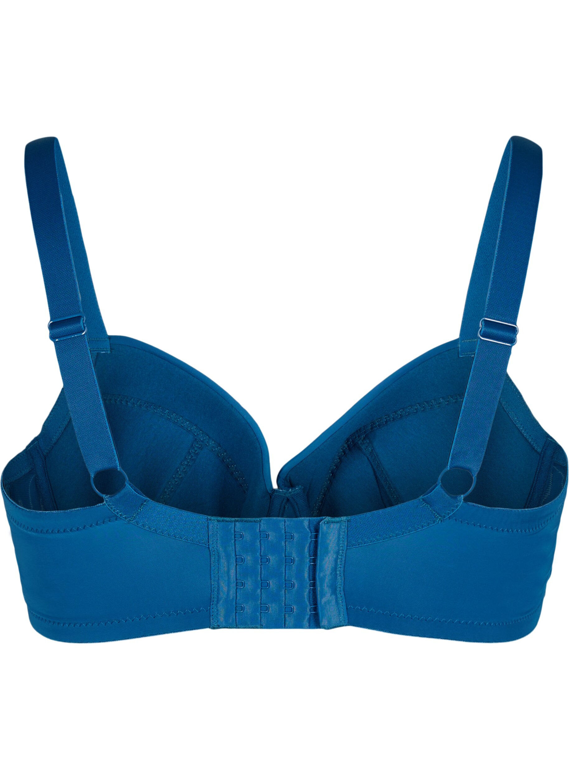 Zizzifashion Padded underwire bra with lace, Blue, Packshot image number 1