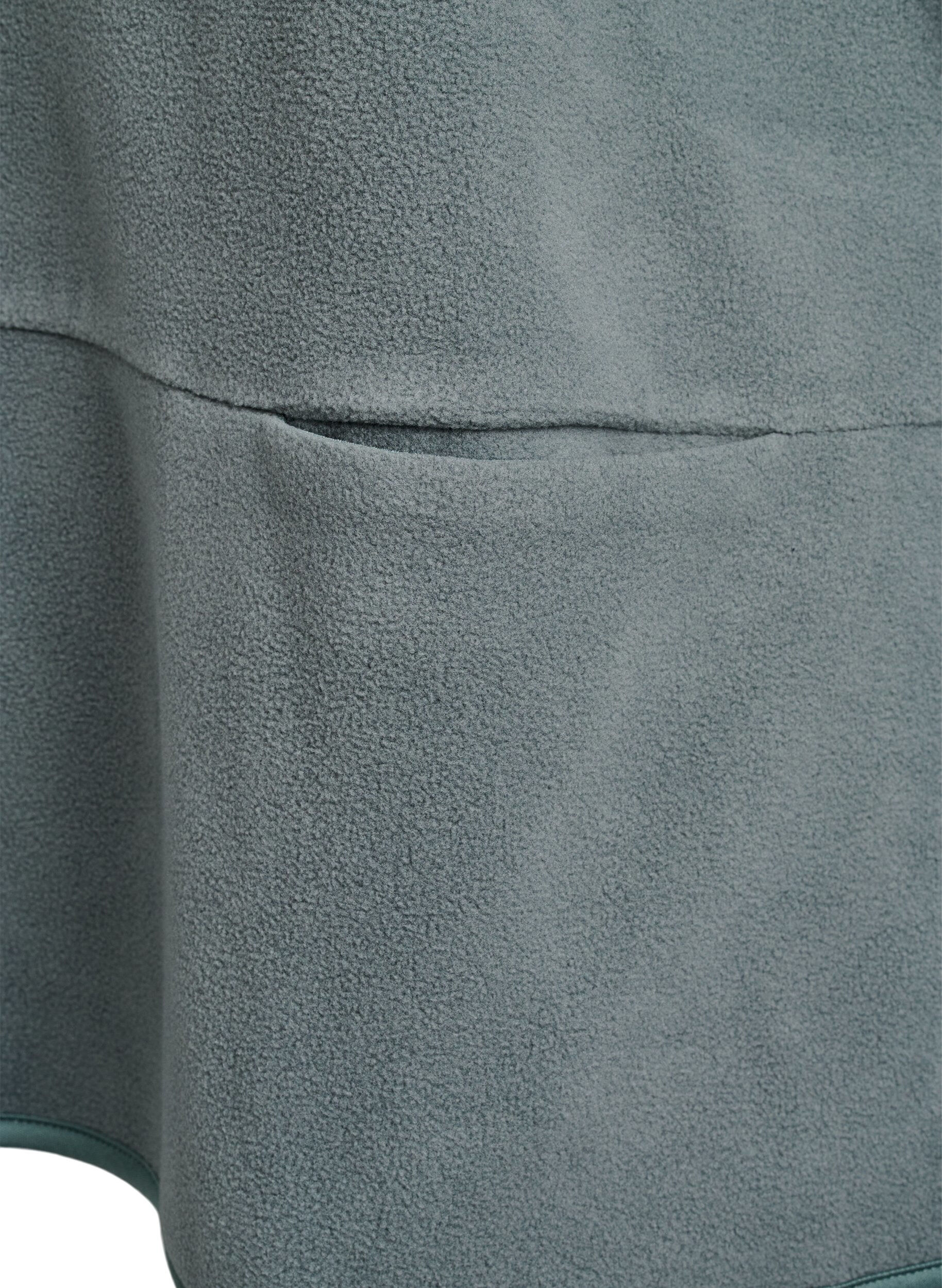 Zizzifashion Loose fleece blouse with pockets, Green, Packshot image number 3