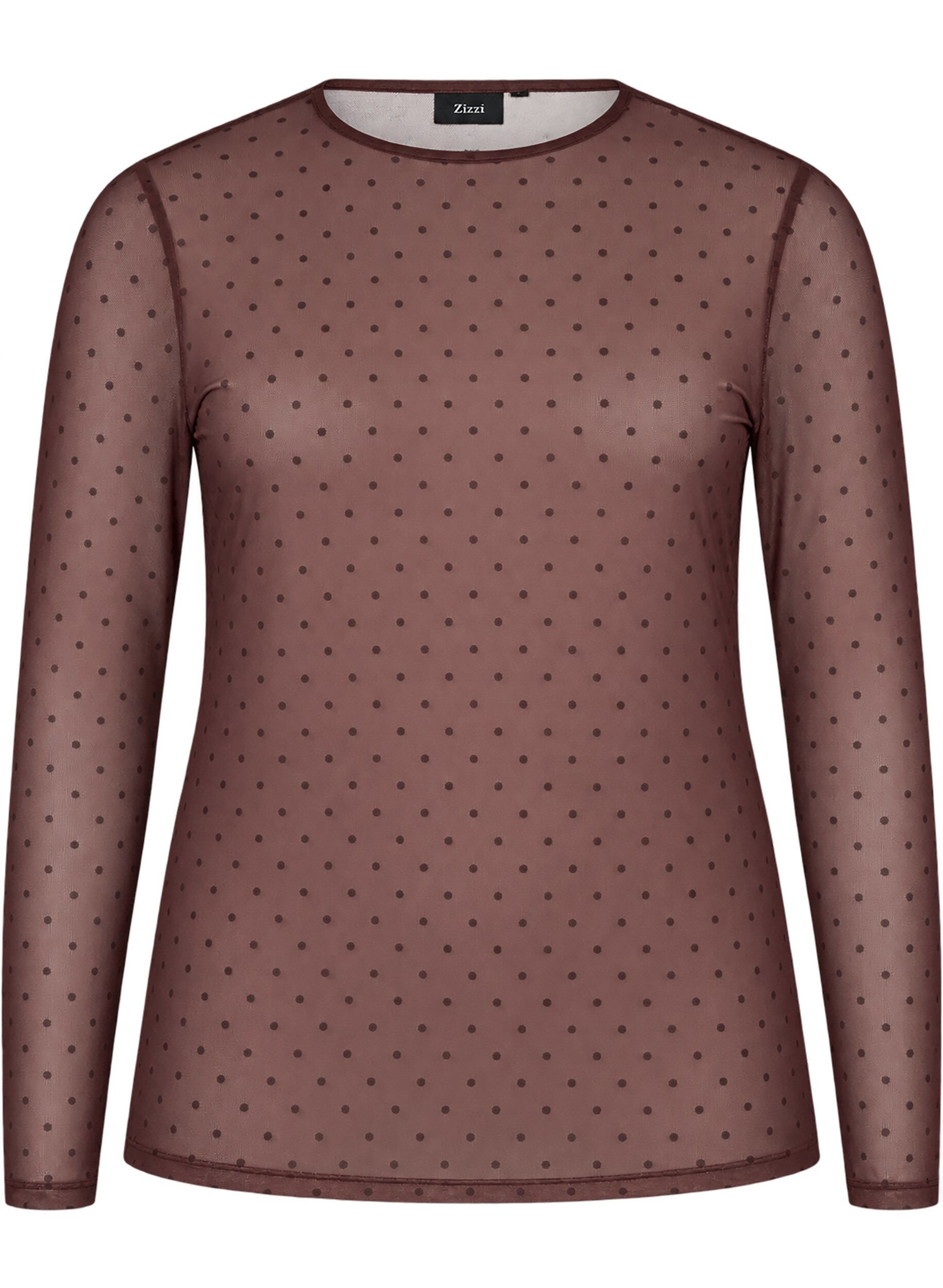 Mesh blouse with print