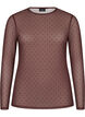 Mesh blouse with print, Brown, Packshot image number 0