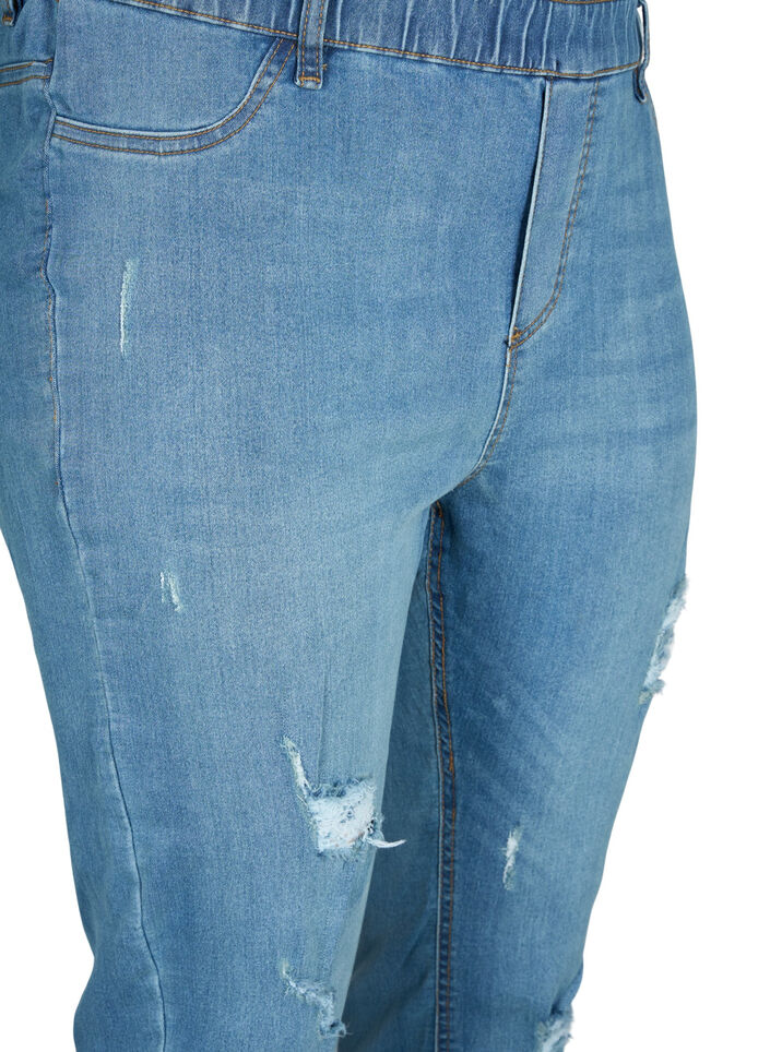 Jeggings with rip, Blue denim, Packshot image number 2