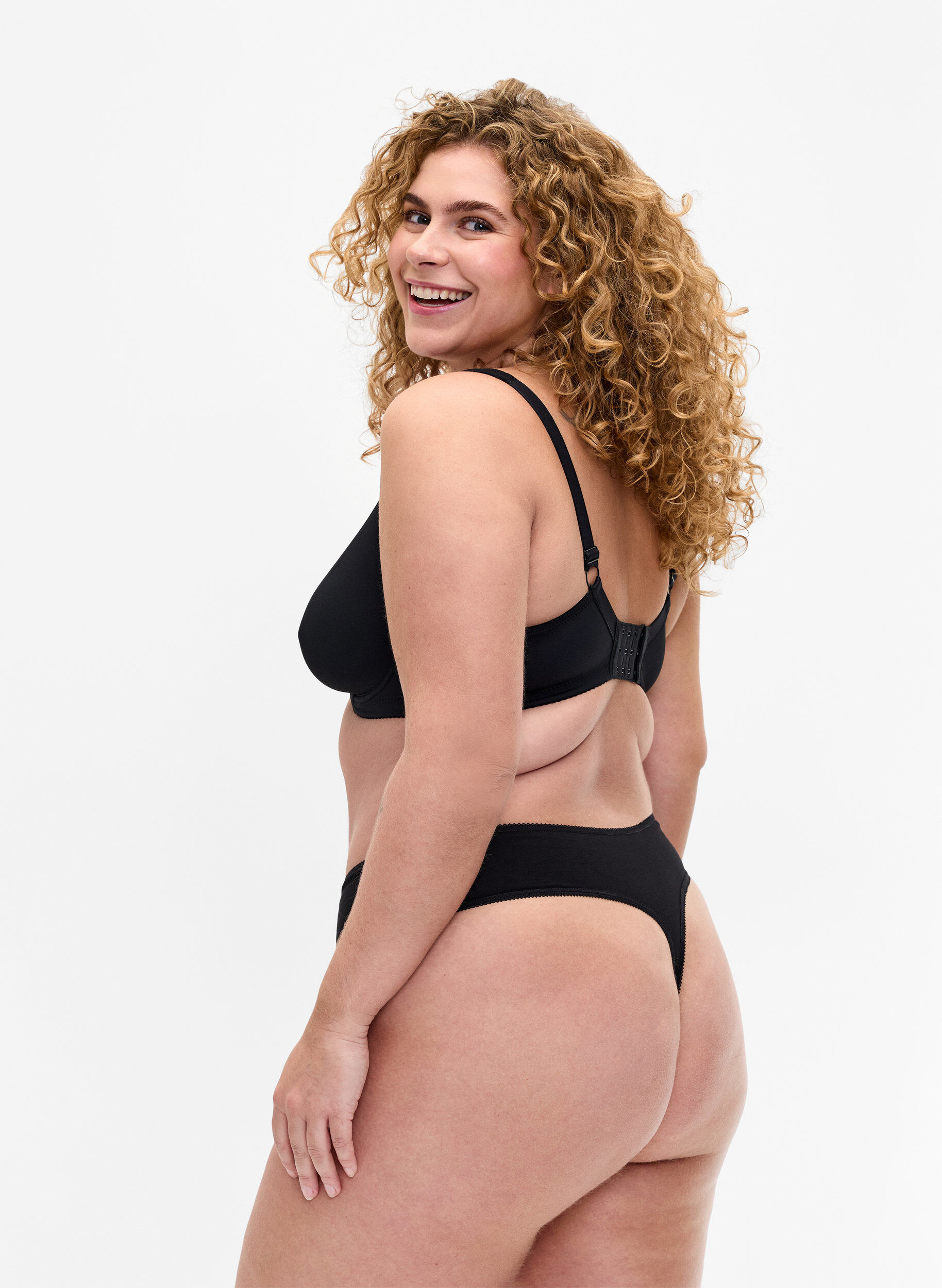 Zizzifashion 7-pack cotton g-string, Black, Model image number 1