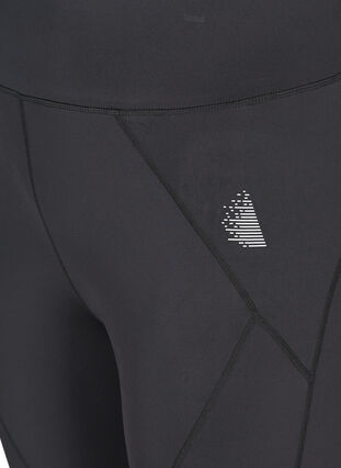 Cropped sports leggings, Black, Packshot image number 2