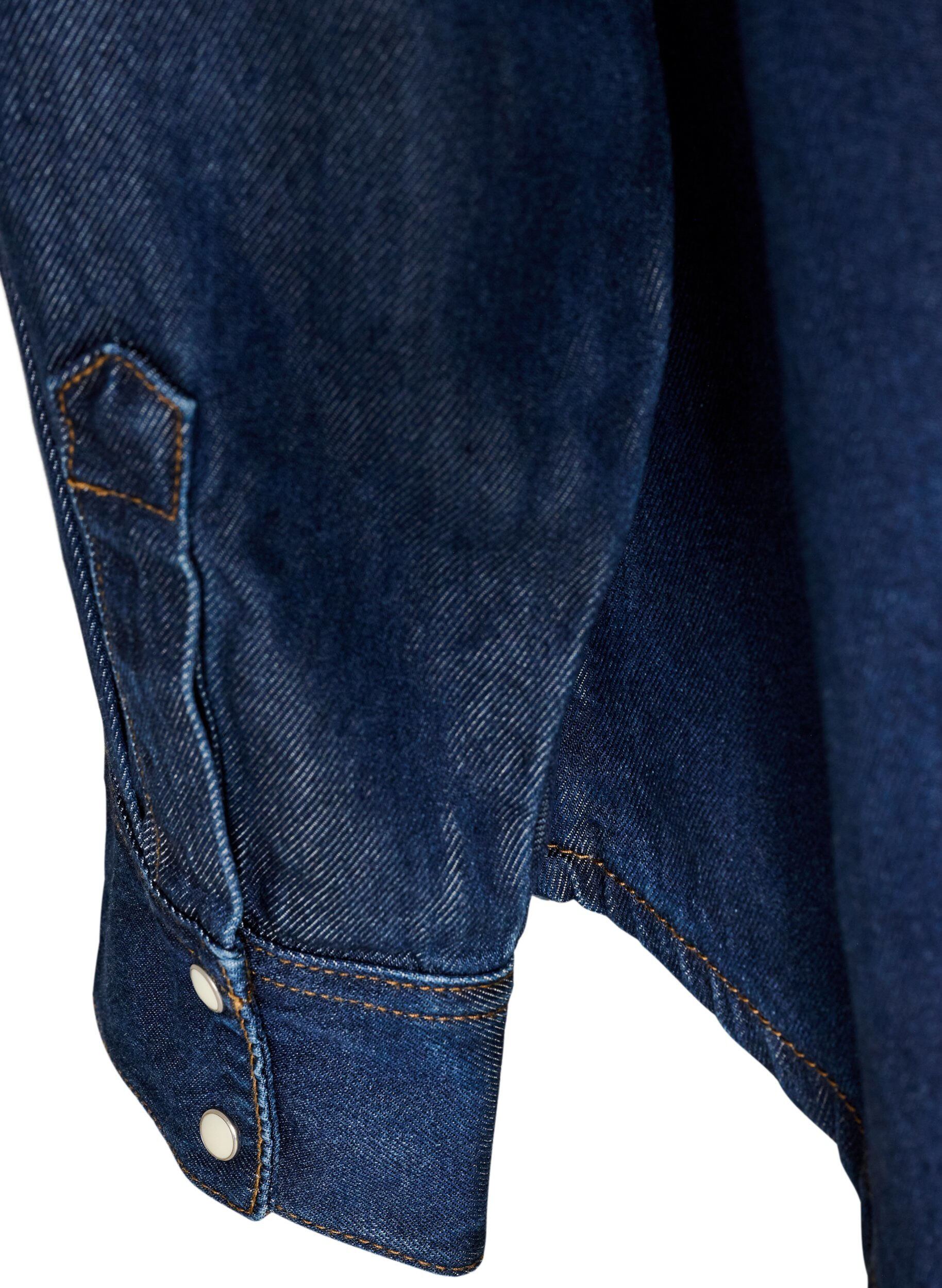 ZizzifashionDenim shirt in lyocell with press studs, Blue, Packshot image number 3