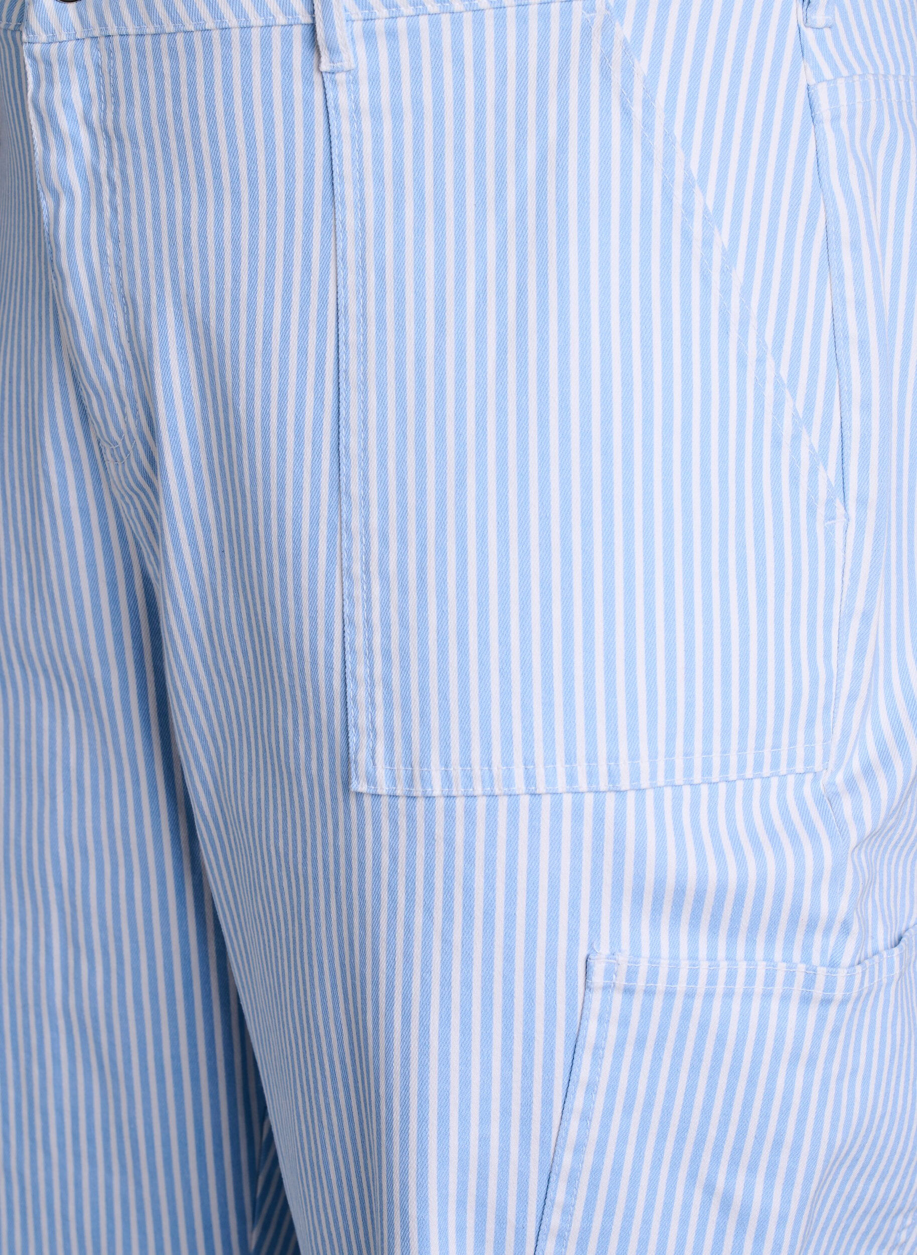 Zizzifashion High-waisted striped cargo jeans, Light Blue, Packshot image number 2