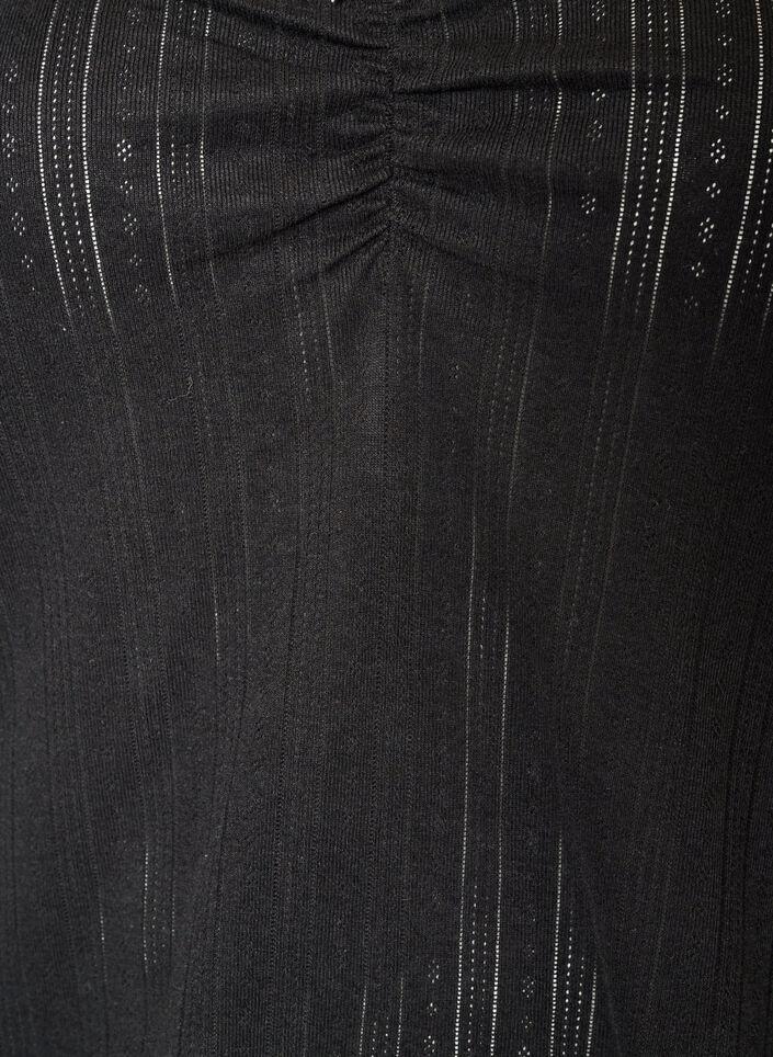 Night top in organic cotton with eyelet embroidery, Black, Packshot image number 2