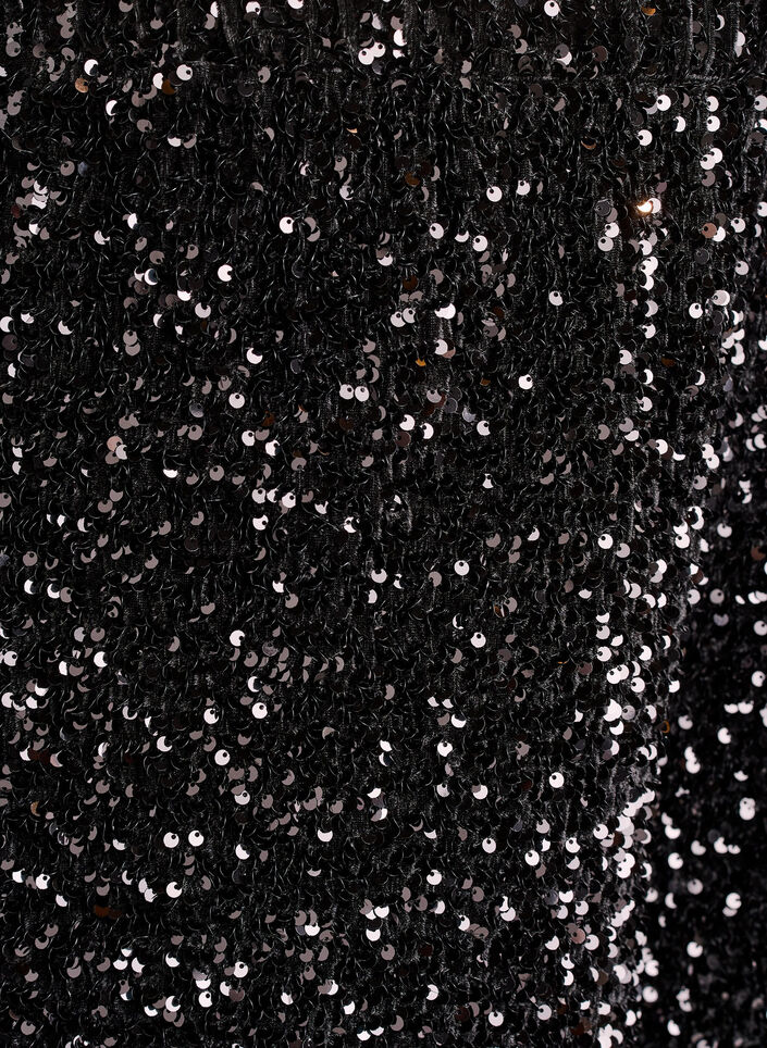 High-waisted sequin shorts, Black, Packshot image number 2