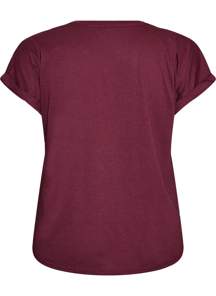 Short sleeved cotton blend t-shirt, Red, Packshot image number 1