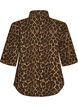 Denim shirt with leopard print and short sleeves, Brown, Packshot image number 1