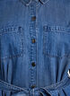 Denim shirt dress with tie-belt and side pockets, Blue, Packshot image number 2