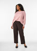 Knitted blouse with a round neck, Rose, Model image number 1