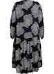 Printed viscose midi dress with long sleeves, Black, Packshot image number 1
