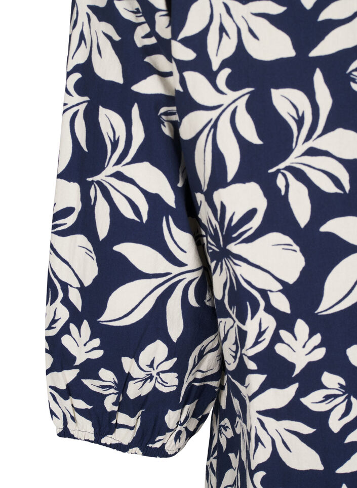 3/4 sleeve cotton blouse with print, Naval Academy Flower, Packshot image number 3