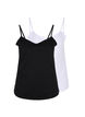 Cotton basic top 2-pack, Black/Bright White, Packshot image number 0