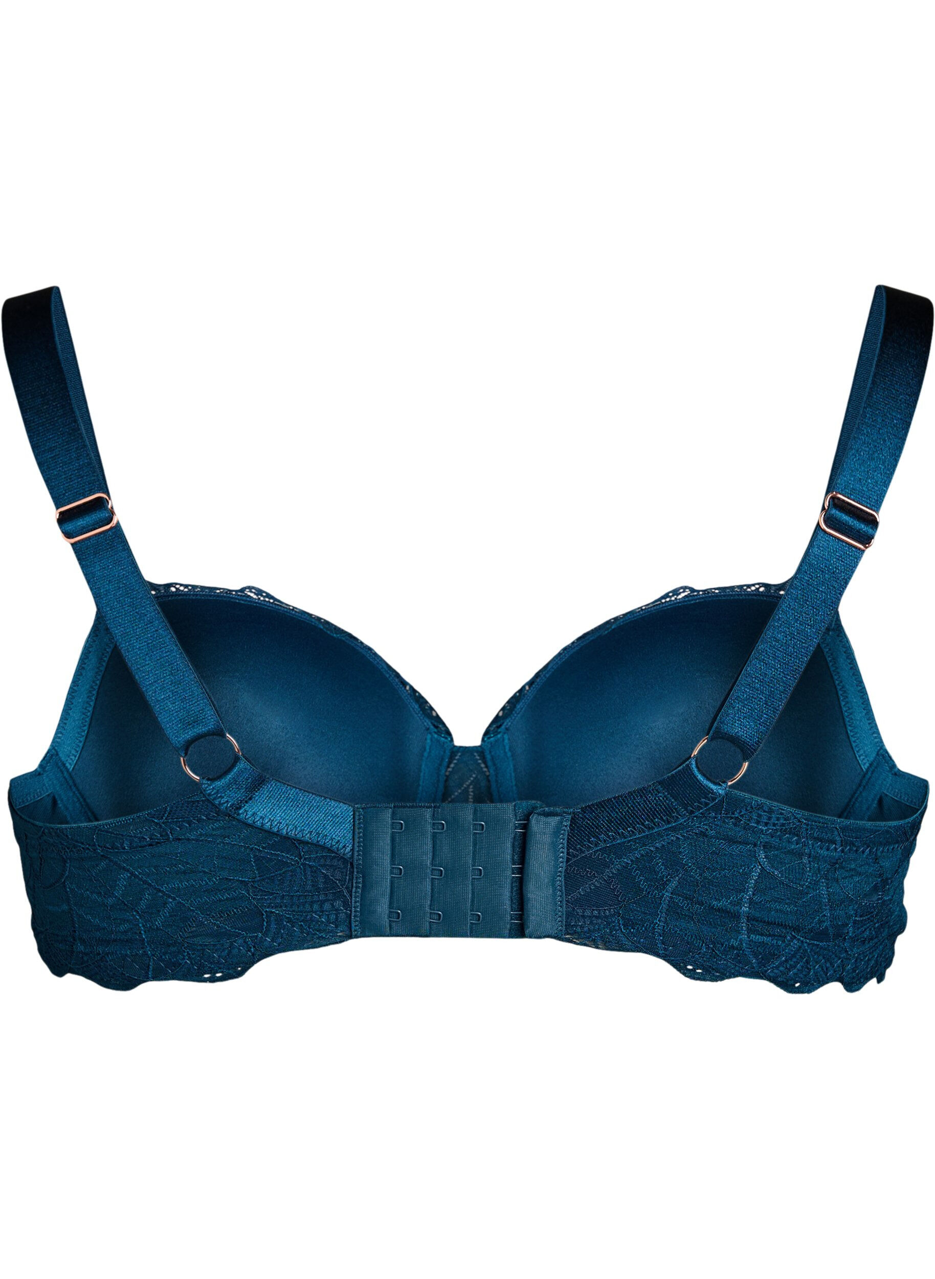 Zizzifashion Lace bra with moulded cups, Blue, Packshot image number 1