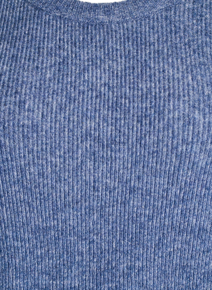 Melange knit blouse with round neck, Blue, Packshot image number 2