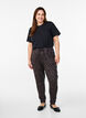 Cropped trousers with leopard print, Brown, Model image number 0