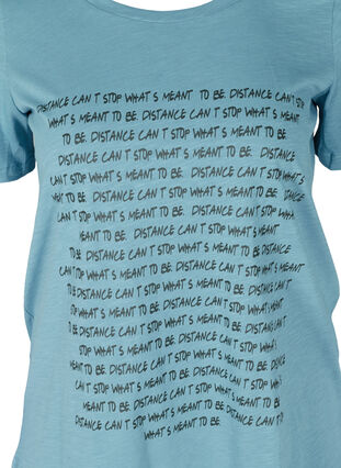 T-shirt with print made of organic cotton, Blue Heaven Melange, Packshot image number 2