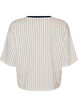 Boxy T-shirt with stripes and statement print, White, Packshot image number 1