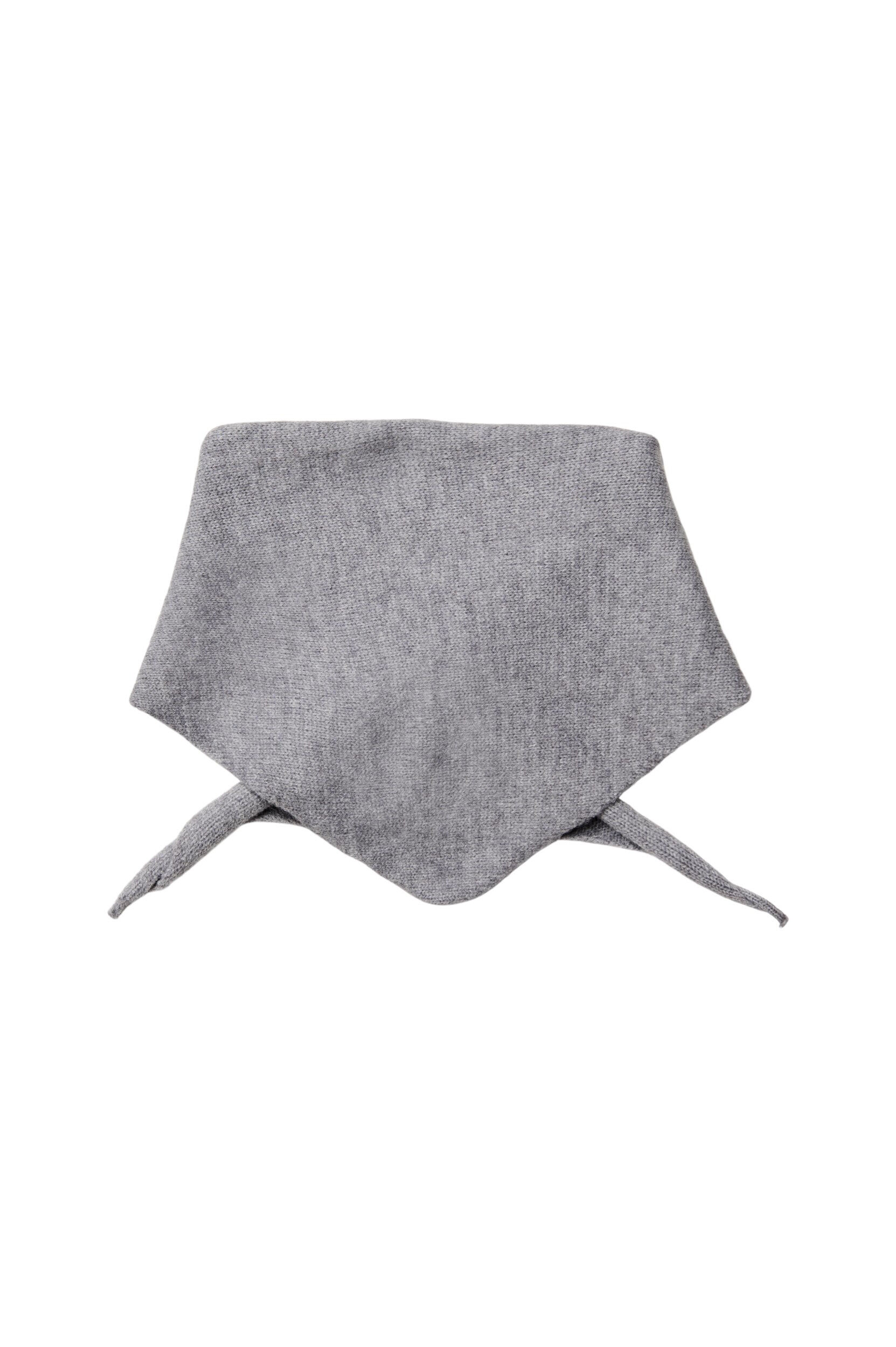 ZizzifashionKnitted triangle scarf, Grey, Packshot image number 1