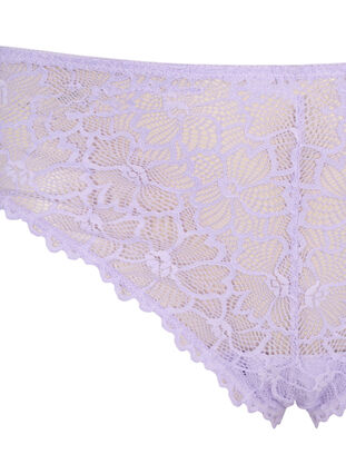 Floral lace thong with regular waist, Purple Rose, Packshot image number 2