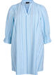 Short cotton dress with striped pattern, Light Blue, Packshot image number 0