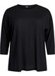 FLASH – Jersey blouse with 3/4 sleeves, Black, Packshot image number 0