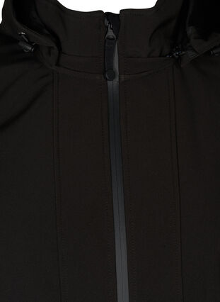 Hooded softshell jacket, Black solid, Packshot image number 2