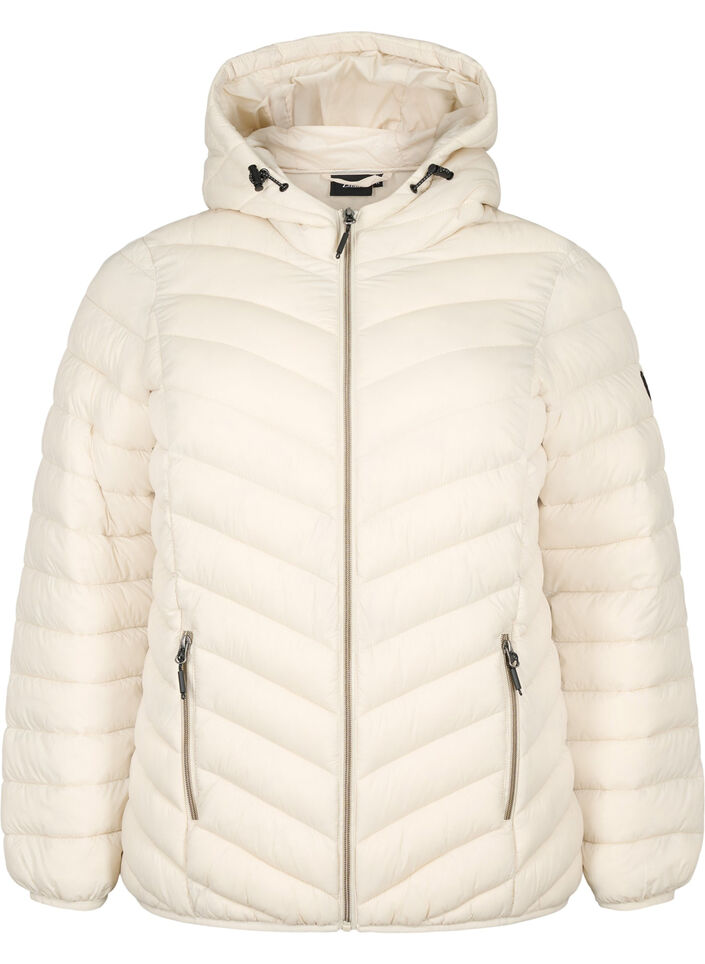 Lightweight jacket with hood, Beige, Packshot