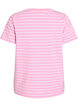 Striped T-shirt with text print, Pink, Packshot image number 1