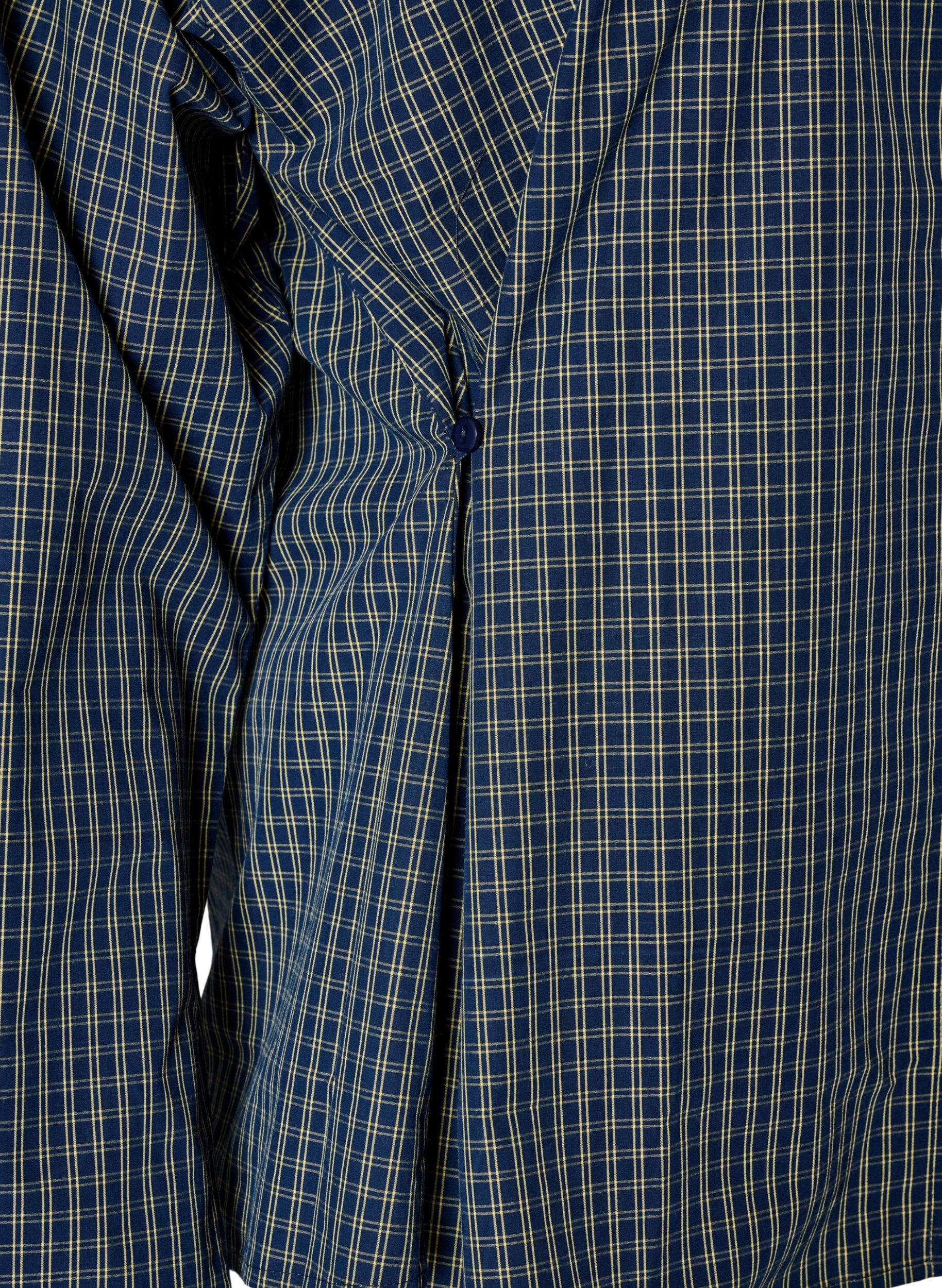 ZizzifashionCotton shirt with a checked pattern and concealed button fastening, Blue, Packshot image number 3