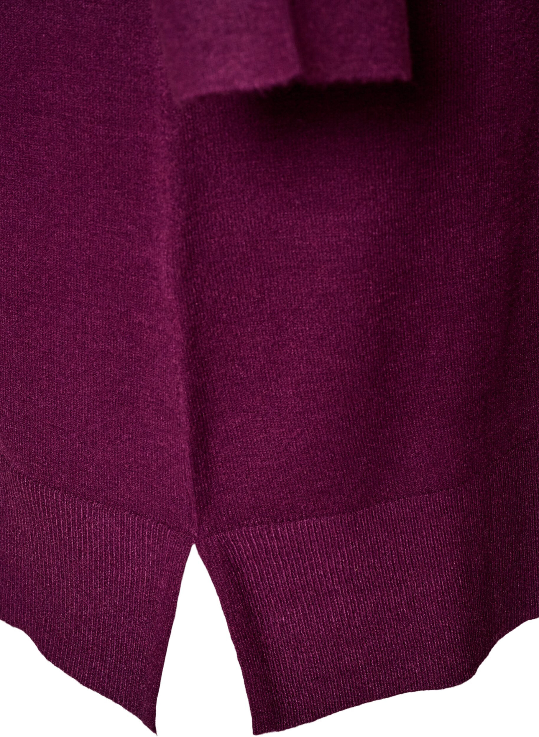 ZizzifashionShort knitted dress with raglan sleeves and a centre seam, Red, Packshot image number 3